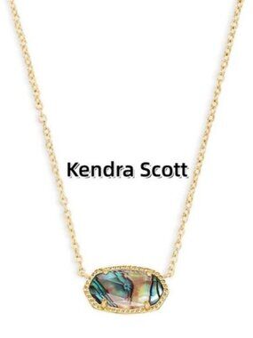 Elisa Gold Pendant Necklace in Abalone Shell